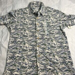 Duluth Trading Co. Tropical Boho Longtail Pattern Button Down Shirt Mens‎ Medium